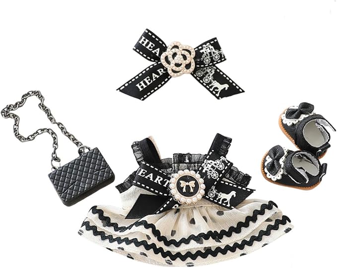 17cm Doll Clothes Set Outfit Girly Costume for 6.7 Inch Dolls Accessories, Fashion Dresses Clothes Set Suitable for 15cm/17cm Dolls Clothes ,Luxury Chic Doll Clothing(NO Doll) (Night's Heiress)