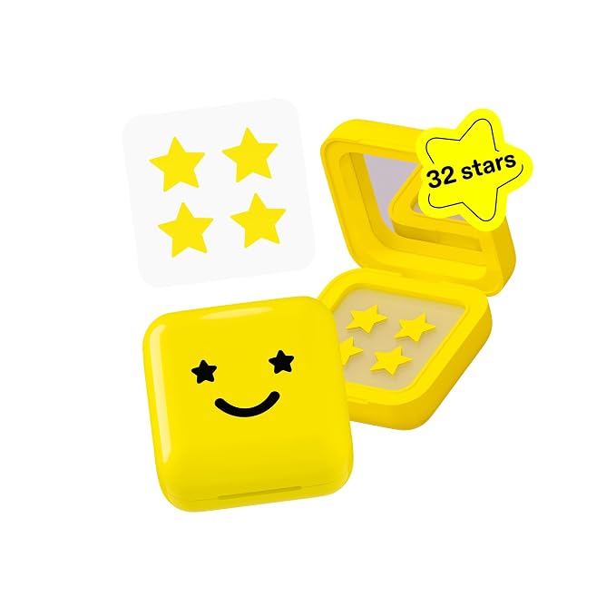 Starface Hydro-Star Pimple Patches + Big Yellow Compact, Clinically Proven Spot Shrinking in 6 Hours, Absorb Fluid and Reduce Redness, Hydrocolloid, Vegan and Cruelty-Free Skincare (32 Count)