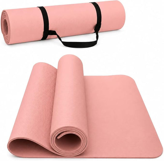 Thick and Wide Yoga Mat 72''x24''/35''(8mm/10mm) for Women and Men, Durable & Cushioned Yoga Mat with Carrying Strap for Pilates, Stretching and Home Workout