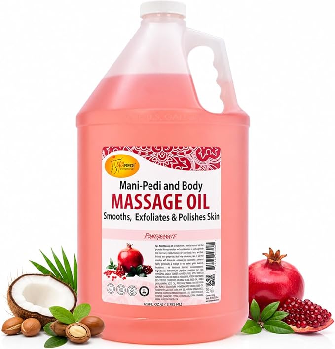 SPA REDI Professional Bulk Massage Oil – Hybrid Glide Formula with Argan Oil & 10-Botanical Complex | For Licensed Massage Therapists & Spa Use | Extended Deep Tissue Sessions | Made in USA | 1 Gallon