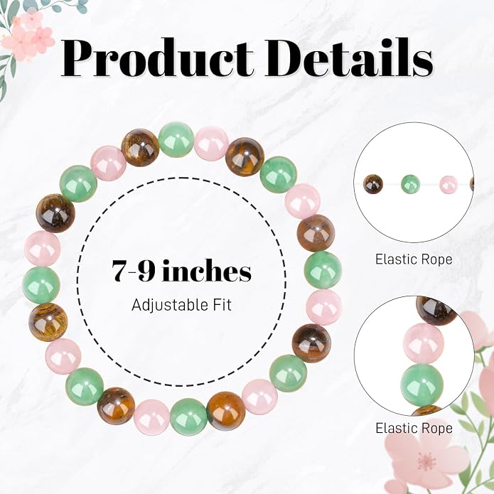 MAIBAOTA Healing Crystal Bracelet for Women Empath Protection & Safe Travel & Anxiety Relief Bracelet - New Beginnings Lucky Charms for Travel/New Job/Next Chapter