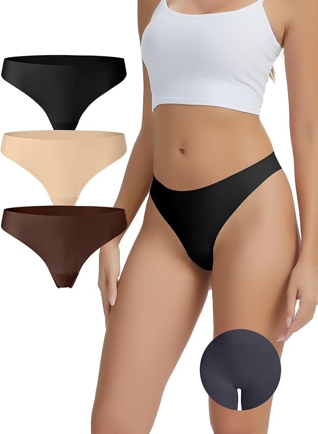Seamless Camel Toe Thongs for Women Invisible Thong Panty Liners No Show Camel toe G-Strings Workout Underwear