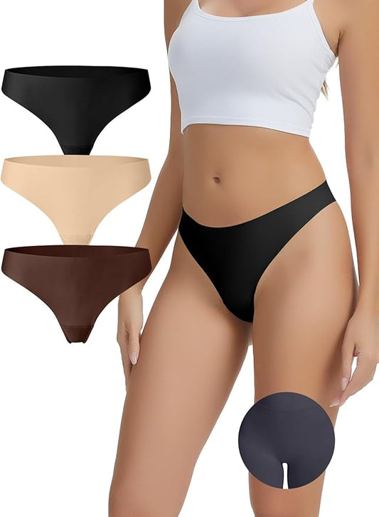 Seamless Camel Toe Thongs for Women Invisible Thong Panty Liners No Show Camel toe G-Strings Workout Underwear