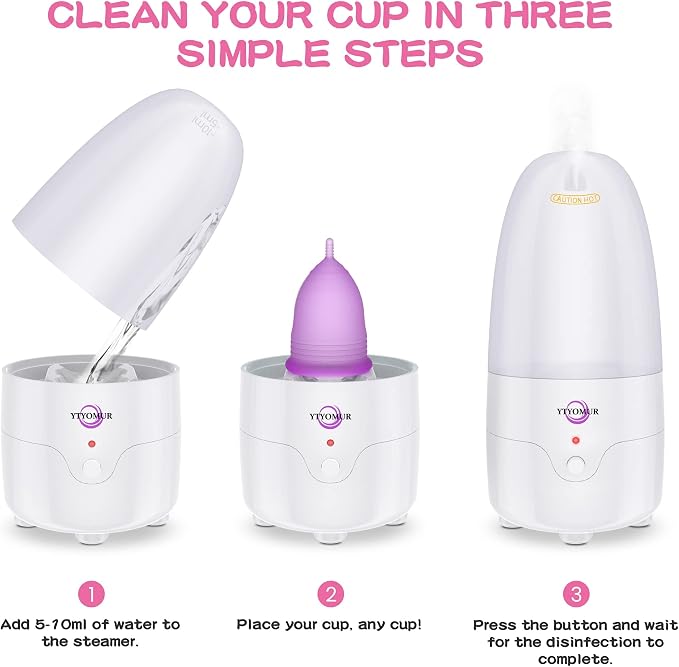 Menstrual Cup Kit, YTYOMUR Menstrual Cup Set with Two Reusble Period Cups, Compact Design - Easy to Hide to Avoid Embarrassment, Travel Friendly
