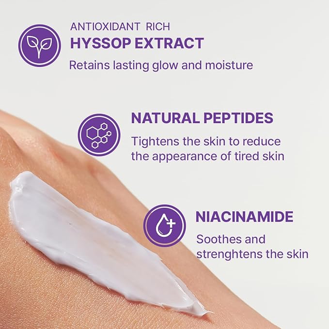 ARENCIA Hyssop Blurring Cream, Intense Collagen Face Moisturizer & Night Repair Cream for Anti-Aging, Nourishing Skin Barrier, Premium Korean Skincare, 1oz