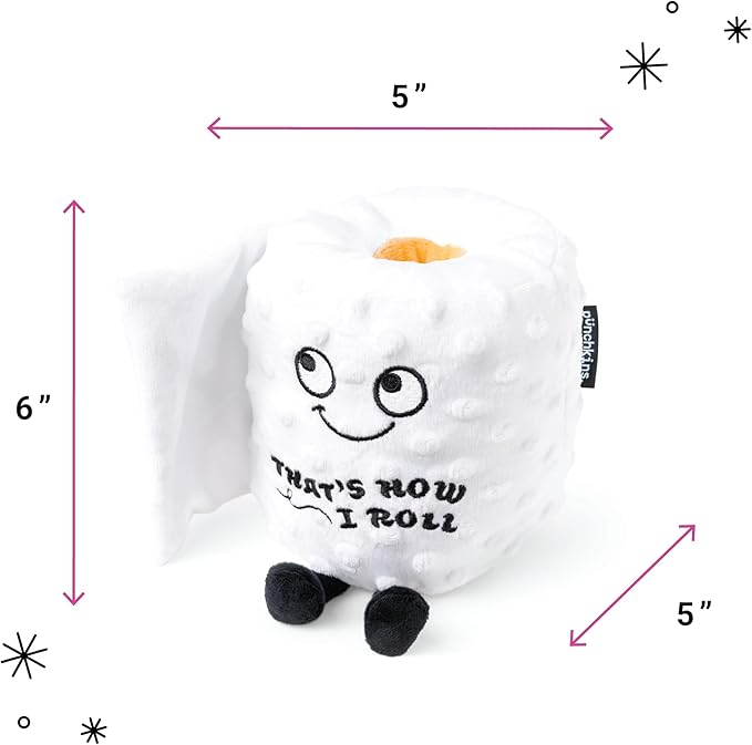 Toilet Roll Plushie - That's How I Roll Silly Toilet Paper Plush, Cute & Sassy Plush Toy for Gifting