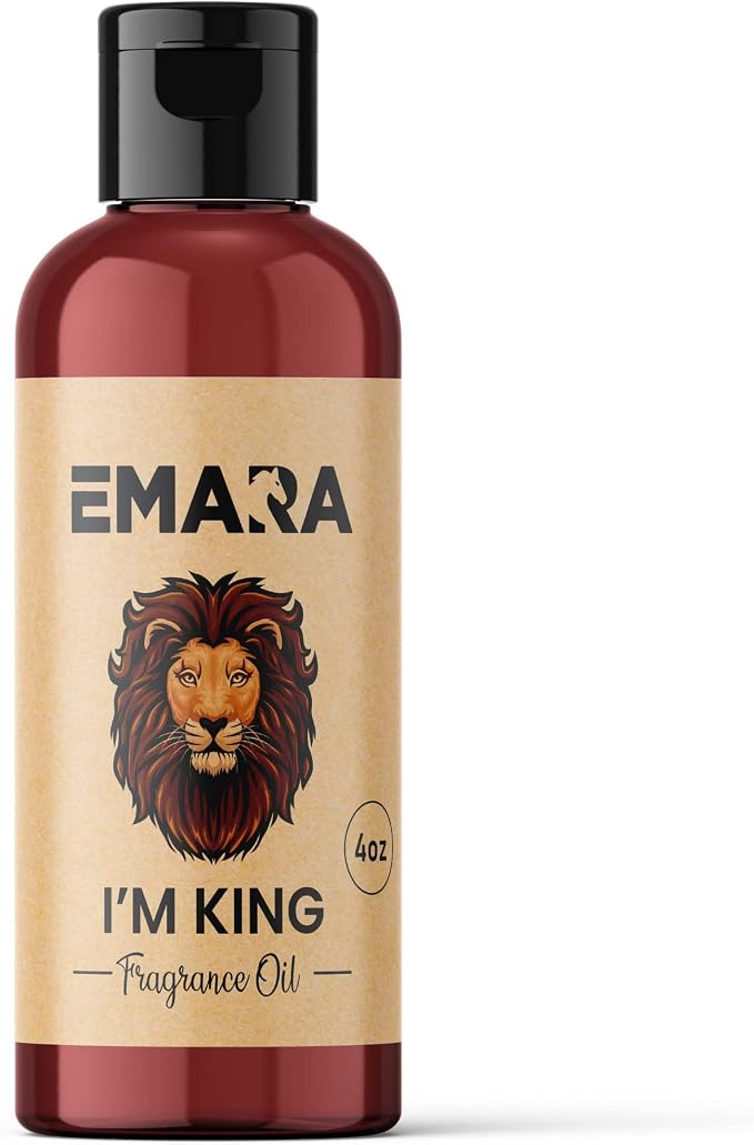 EMARA All Natural Earthy I'm King Essential Oil for Diffusers, Skin Care, Aromatherapy Fragrance Oil, Organic Therapeutic Grade 4 fl oz