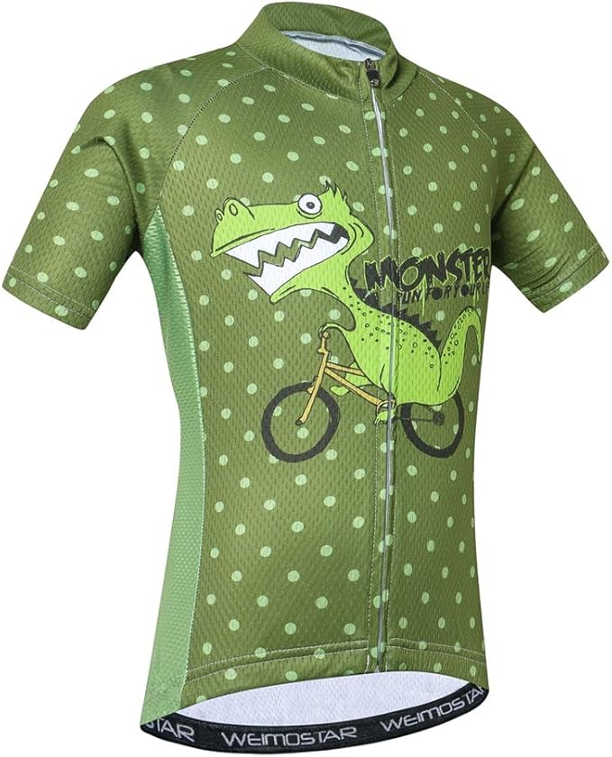 Cycling Jersey Kids,Short Sleeve Cartoon Road Mountain Bike Jersey Set/Top/Short for Girls Boys Breathable