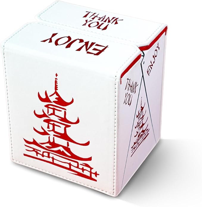 SleeveChief - China To Go! Trading Card Deck Box | vegan leather & Holo Design | MTG commander deck box & for ALL other trading card games | fits 100 double Sleeved Cards - for TCG Enthusiasts