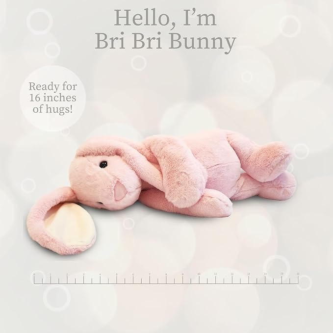 World's Softest Plush BriBri Bunny, Rose, Lushee, Large, 16" Stuffed Animal for Baby, Toddler, Kids, Adults - Soft, Huggable Stuffed Bunny- Adorable Toy Made from Kid-Friendly, Quality Materials