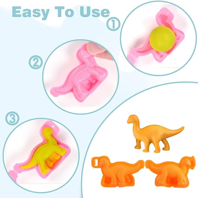 Unleash Creativity with 6 Unique Dino Molds Dough Toys Dough Accessories Set.Ideal as a Gift for Kids Aged 3-4-8 Years