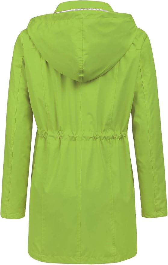 LOMON Raincoat Women Waterproof Long Hooded Trench Coats Lined Windbreaker Travel Jacket S-XXL