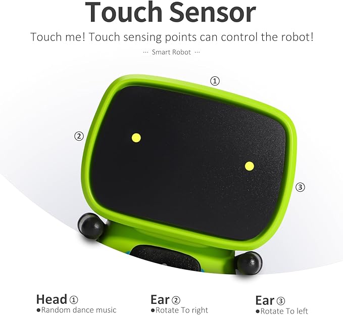 GILOBABY Kids Robot Toys, Smart Talking Robot with Voice Control Touch Sensor, Dancing, Singing, Recording, Repeat, Gift for Boys Age 3+ Years (Green)