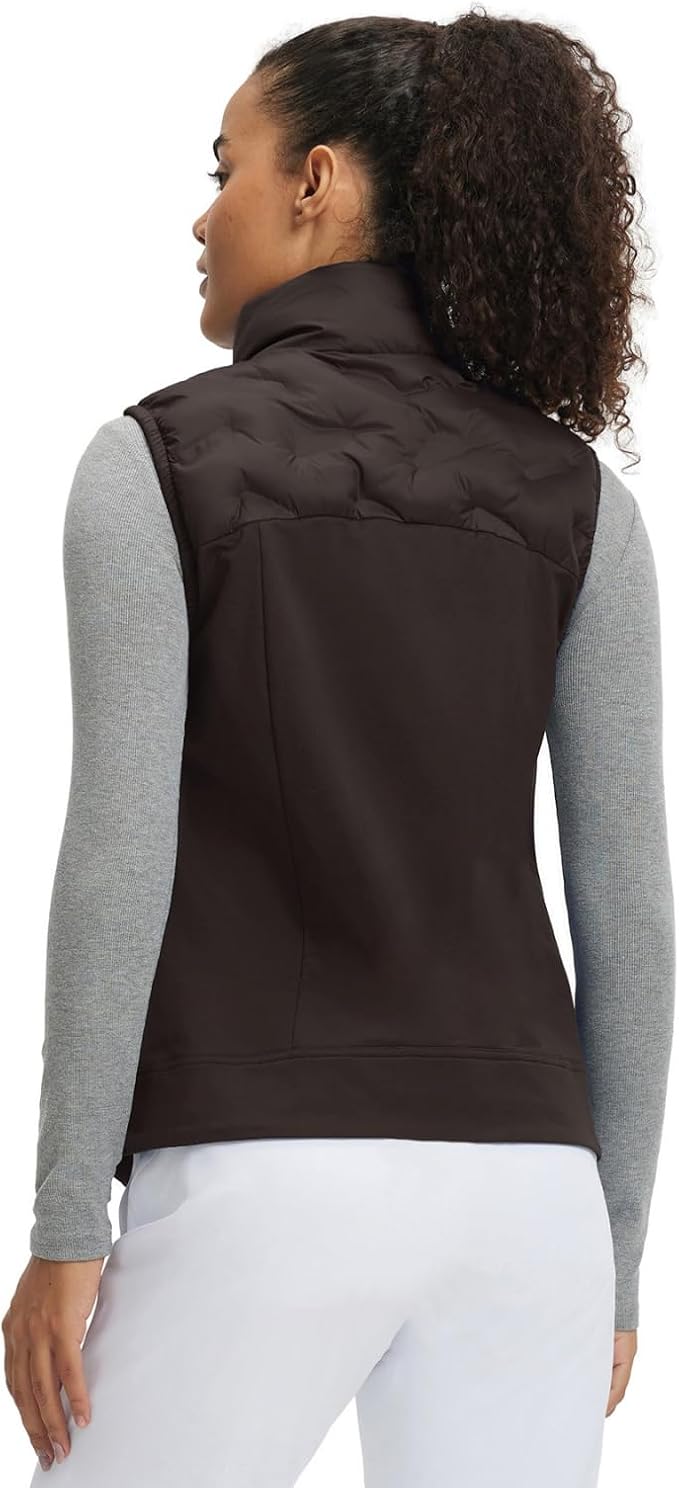 Puffer Vests Womens Lightweight Stand Collar Slim Fit Winter Sleeveless Jacket for Women with Golf Hiking