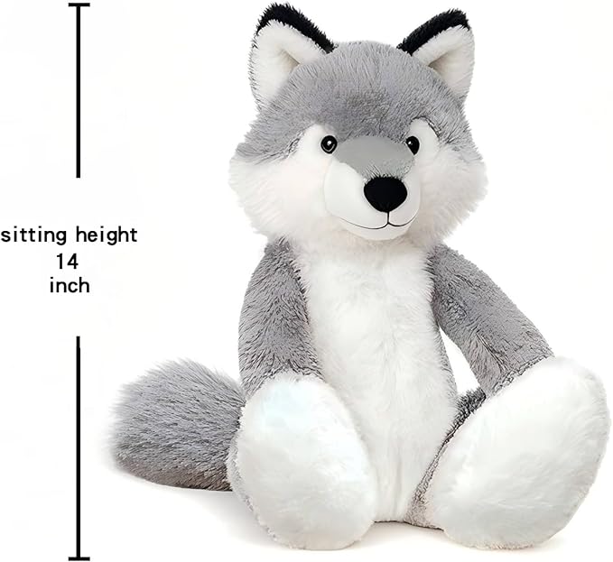 Wolf Stuffed Animal – Cute Wolf Plush Toy for Kids & Adults – Birthday Surprise& Room Decor –A Cuddly Companion for Everyday hugs and Bedtime