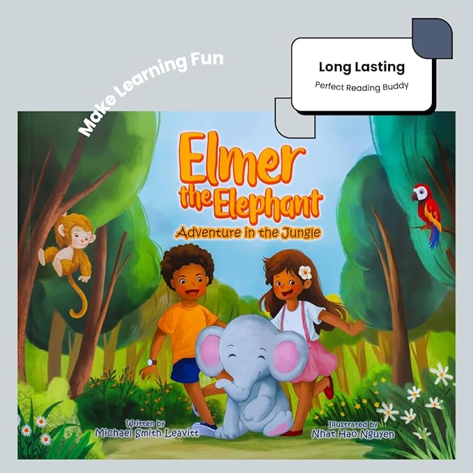 Elmer The Elephant Stuffed Animal and Heartwarming Kids Storybook Set, Book with Stuffed Animal Set with Elephant Plush & Childrens Book for Ages 3-8