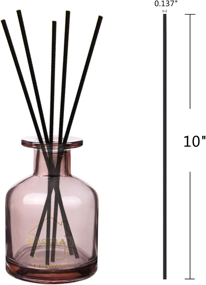 HOSSIAN 100PCS Fibre Reed Diffuser Sticks -10 Inchx 3.5mm BlackDiffuser Replacement Sticks(10" Black)