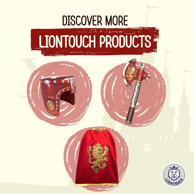 Liontouch - Noble Knight Toy Sword & Shield for Boys, Red - Age 3-8 Years | Medieval Set in Durable & Safe Foam | Weapons & Battle Accessories for Pretend Play, Dress Up & Knight Costumes for Kids