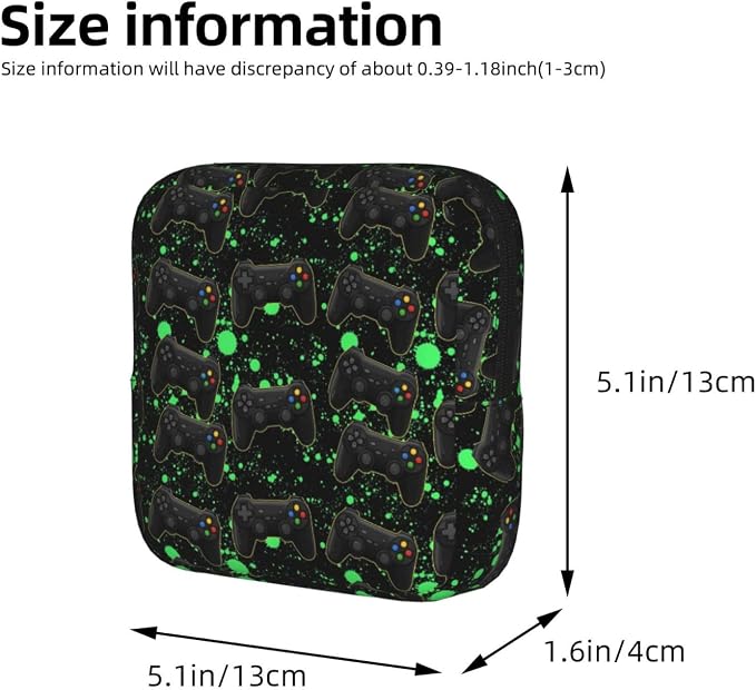 Hidden Style Period Holder Bag Green Video Game Weapon Cool Gamers, Privacy Guard Feature, Reusable Organizer for Menstrual Supplies, Fitness Outdoor Scenario Use