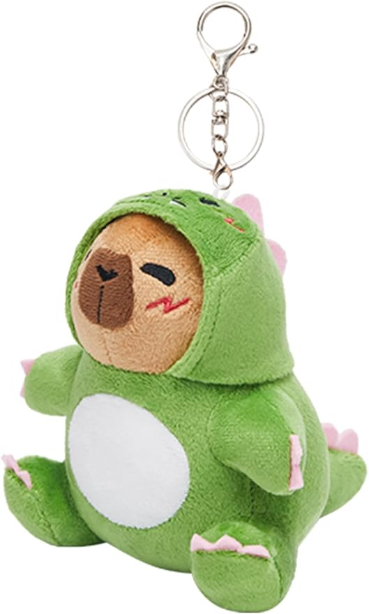 OLAOLA Capybara Plush Keychain, Cute Dinosaur Capybara Stuffed Animal Toys Key Chain, Kawaii Plushie Stuffed Toys for Kids Adults