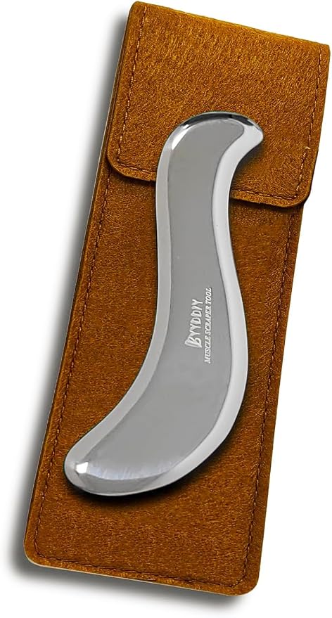 BYYDDIY 6.3 inch Non-Magnetic 304Stainless Steel Gua Sha Tool & Muscle Scraper Tool & Gua Sha Facial Tools (S.S)