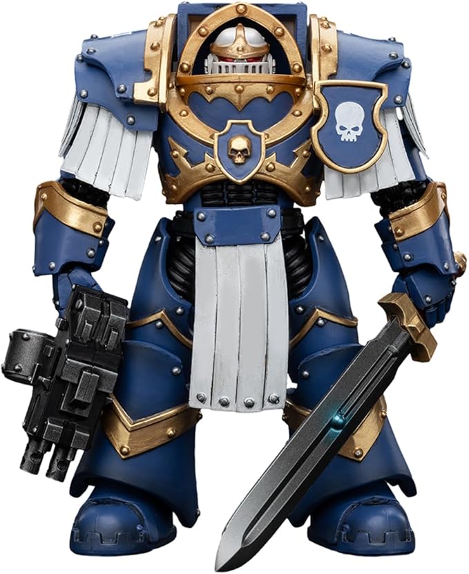 JOYTOY Warhammer 30K The Horus Heresy1/18 Action Figure Ultramarines Cataphractii Terminator Squad Sergeant with Power Sword Collection Model