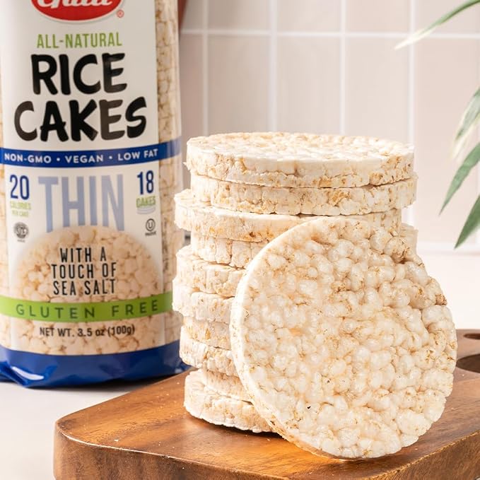 Galil Natural Rice Cakes Lightly Salted – All Natural, Gluten-Free, Vegan, Low-Fat, Non-GMO Snack – Crunchy, Delicious & Thin Rice Cake Snacks – Kosher & Wheat-Free – Pack 3 (3.5 oz)