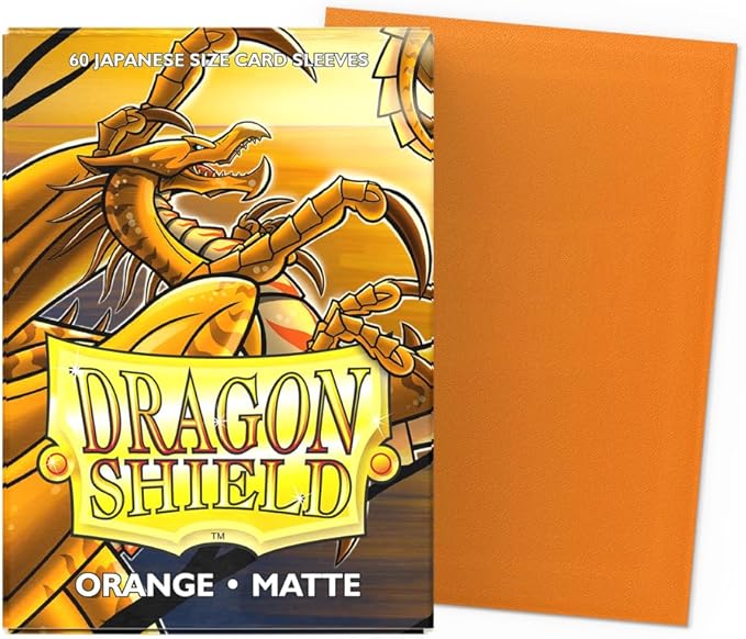 Dragon Shield | Japanese Size Card Matte Sleeves | 60 CT - Smooth & Tough Premium TCG Sleeves - Compatible with Yu-Gi-Oh, Naruto, Cardfight & Vanguard | Orange