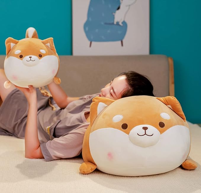 Shiba Inu Plush Toy 13.7",Cute Corgi Plush Pillow Super Soft,Shiba Inu Plush Hugging Pillow Kawaii Plush Toys Gift for Boy Girl Kids Birthday Valentine