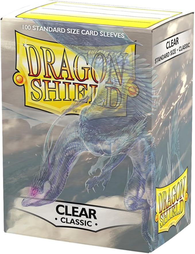Dragon Shield | Standard Size Card Classic Sleeves | 100 CT - Smooth & Tough Premium TCG Sleeves - Compatible with Pokemon, Flesh & Blood, One Piece & Magic the Gathering | Clear
