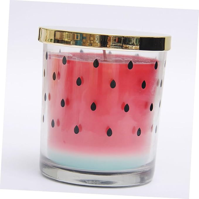 Fruit Shaped Smokeless Watermelon Scented Candle with Natural Essential Oils Handmade Aromatherapy Candle for Home and Office Décor