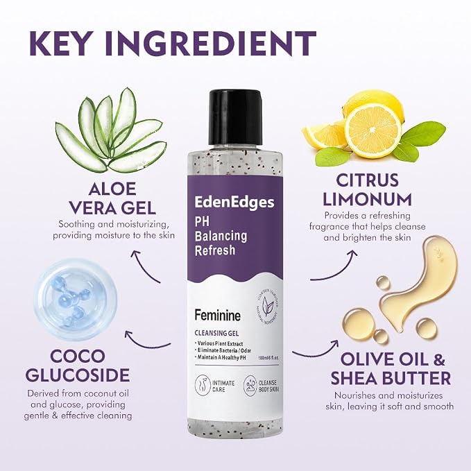 Her Refresh pH Balance Feminine Wash, Daily Intimate Cleansing & Skin Nourishment, Odor Control & Hydrating Formula, Suitable for All Skin Types, Natural Body Wash