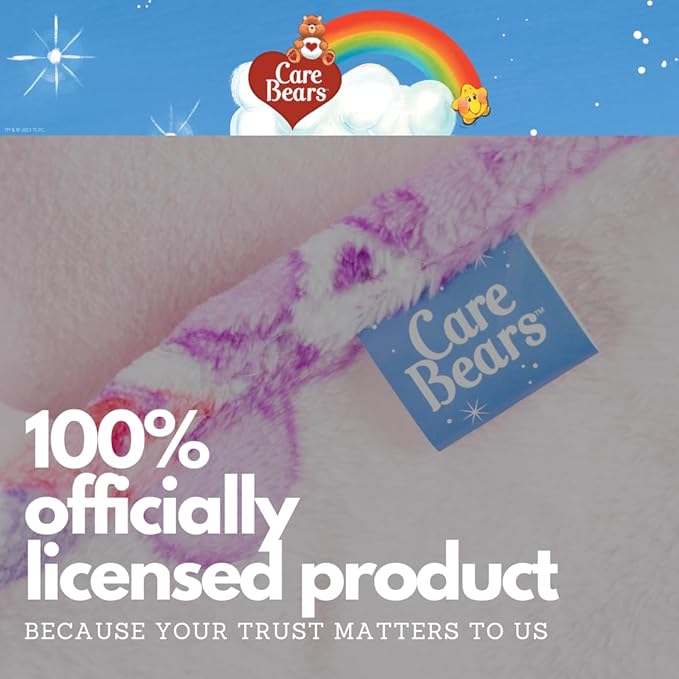 Care Bears Love-A-Lot & Share Bear Kids Throw Blanket, Super Soft Silk Touch, 40" x 50", (Officially Licensed Product) by Franco