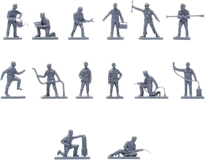Airfix Mini Army Figures - A00755V Luftwaffe Personnel - Military Figurines, Plastic Soldiers for Adults & Children 14+, Sets Includes 46 Unpainted Soldier Toys - War Games Miniatures