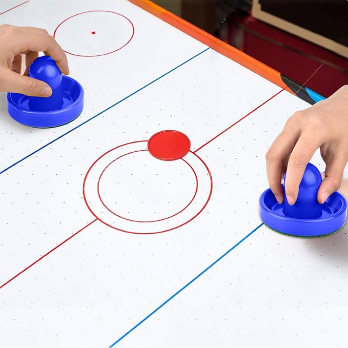Coopay Air Hockey Pushers and Pucks, Air Hockey Paddles, Goal Handles Paddles Replacement Accessories for Game Tables (4 Striker, 8 Red Puck Pack)
