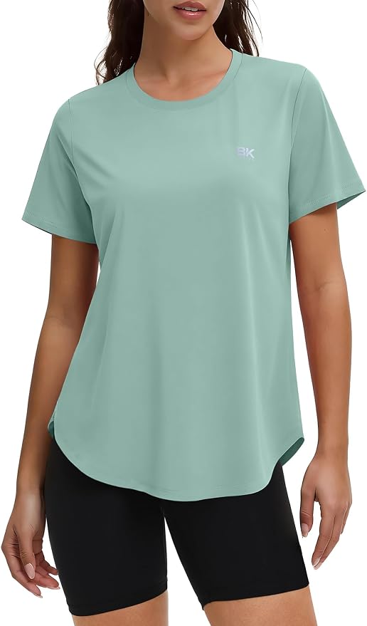 BKRIVE Workout Tops for Women UPF 50+ Quick Dry Shirts (S-3XL) | Ideal for Hiking, Yoga, Running, Gym workouts, Pilstes, Tennis & Travel. Lightweight, Breathable & Moisture wicking