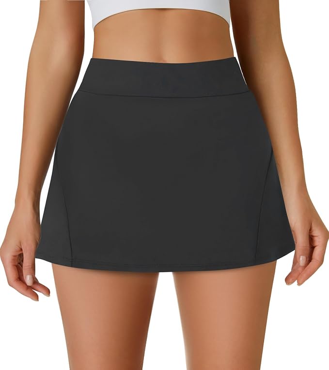 Womens Tennis Skirt Crossover High Waisted Skort with Pockets Shorts | Athletic Skirts for Golf Running Workout Pickleball, Aesthetic Activewear, Sporty Athleisure Style