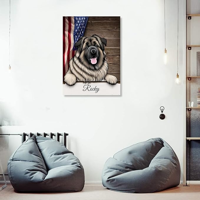 Custom Wooden Jigsaw Puzzles with Your Dog's Name on Caucasian Shepherd Art Print - 300 500 1000PCS Puzzles Game and Home Wall Decor
