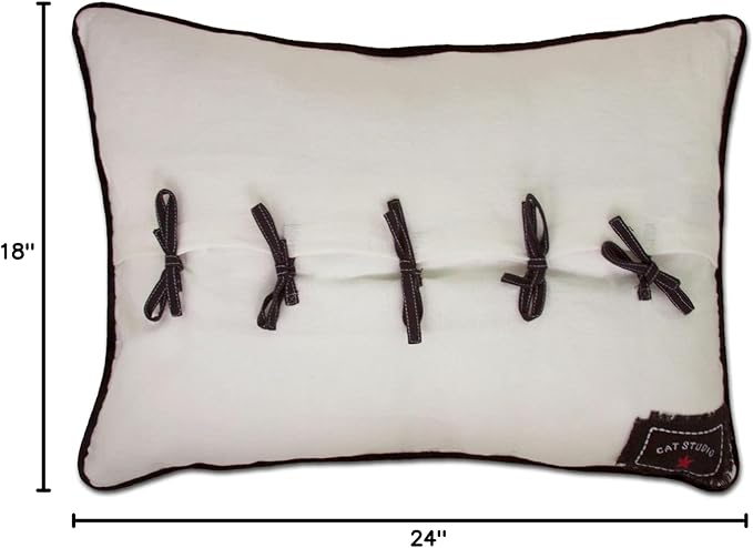 Catstudio Boston Hand-Guided Machine Embroidered Decorative Throw Pillow