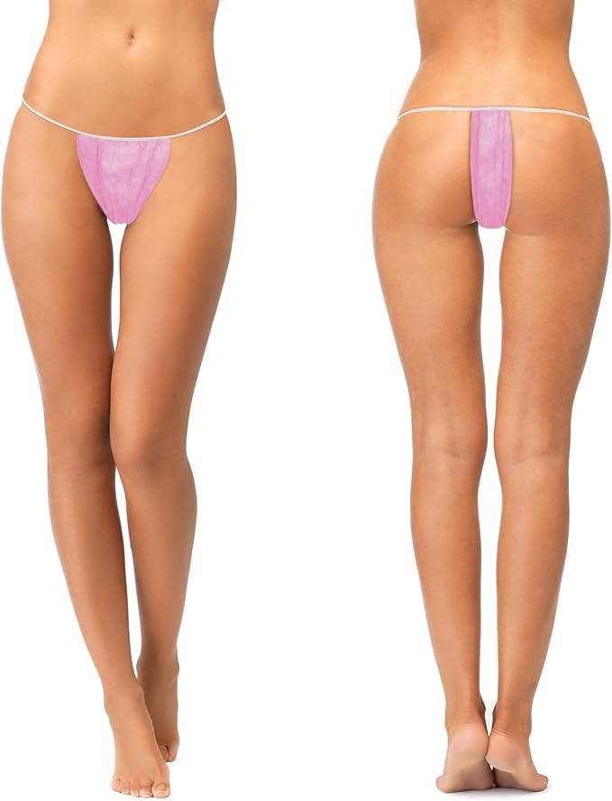 Disposable Thong Panties Women's Spa Thong Soft Breathable Disposable Tanning Underwear