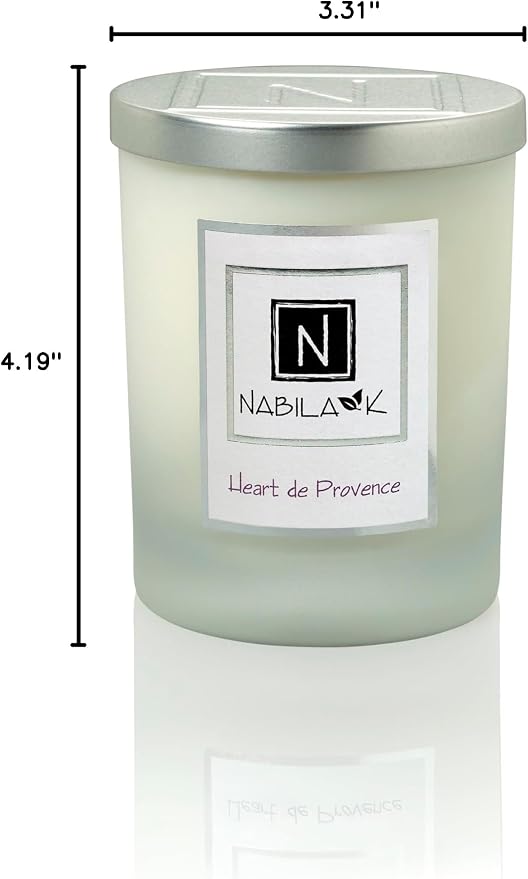 Nabila K – Heart de Provence - Soy-Based Candle – French Lavender - Hand-Poured - Cotton Wick - Aromatherapy Candle w/Essential Oils - Made in USA - 14 oz