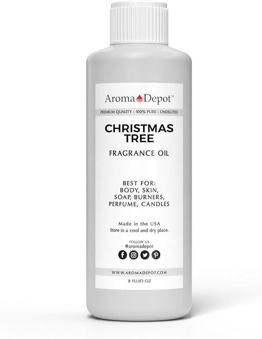 Aroma Depot 8 oz / 8 Ounce Christmas Tree Perfume/Body Oil (7 Sizes) Our Interpretation, Premium Quality Uncut Fragrance Oil Floral Scent (Ounce Plastic Bottle (240ml))