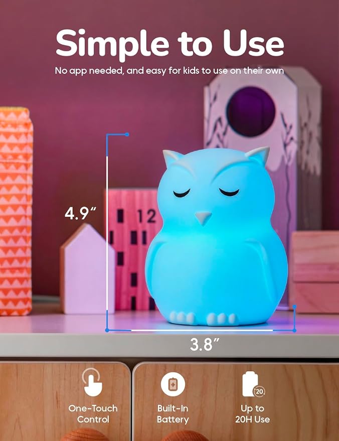 Breathing Pal 'Ollie'- Mindfulness Breathing Light, Guided Visual Meditation Breathing Light, Anxiety Relief Items for Calm Down Corner/Meditation/Sleep Aid for Adult&Kid