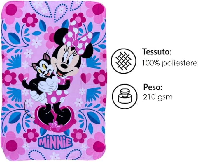 Official License Character Girls Pink Fleece Soft and Cozy Throw Blanket (40" x 60) (Minnie 2)