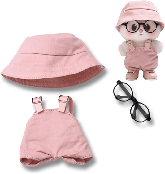 3 Set 17 cm Doll Clothes - 6.7 Inches Cute Dolls Dress - Premium Fashion Accessories, Doll Clothes+Overalls+Glasses Style Bundle,Gifts for Lovers (Style-L)