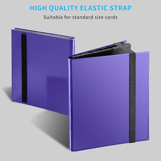 Card Binder, Upgraded 9 Pockets Trading Card Collection Binder for Cards, 360 Card Book Holder Album for Yugioh, MTG, TCG, Magic, Sports Cards - Purple