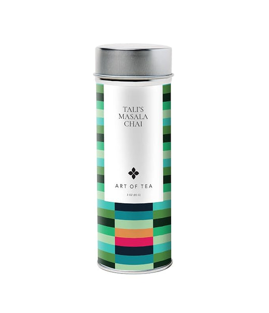 Art of Tea Talis Masala Chai Tea 3oz Tea Tin, Premium Loose Leaf Black Tea with Authentic Indian Spices, Gourmet Masala Chai Loose Leaf Tea Blend, Rich, Bold & Aromatic Chai Tea
