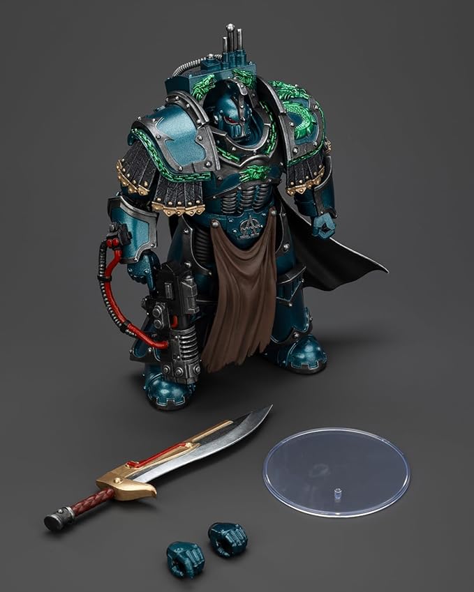 JoyToy 40K Genuine License 1:18 Action Figure, Alpha Legion Legion Praetor in Cataphractii Terminator Armour, 4.96 inch Collectible Action Figures Sets