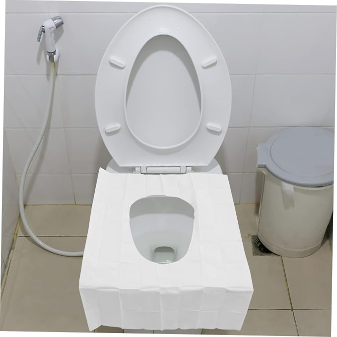 PartyKindom 10pcs Toilet Seat Cover Disposable Cushion for Potty Training Public Bathroom Airplane Safe Easy to Store