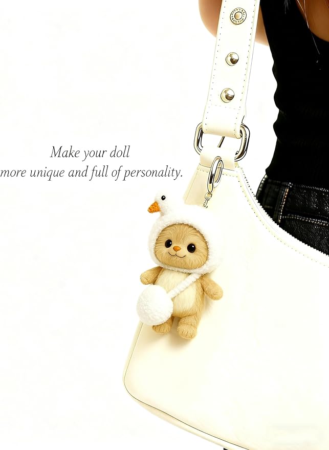 17cm Doll Clothes Outfit (No Doll), Stylish Cute Plush Doll Clothes with Designer Accessories, Clothes for 17cm Dolls, White Swan Style
